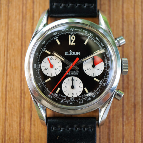 SOLD- 1960s Le Jour three register chronograph