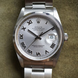 Rolex Datejust 16200 Roman rhodium dial with punched paper