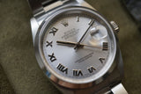 Rolex Datejust 16200 Roman rhodium dial with punched paper